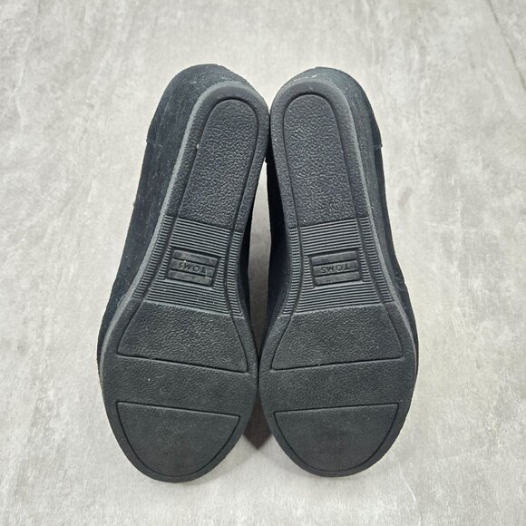 Toms Ankle Wedge Booties Sz 6 Black Suede Comfort Western Desert Chelsea Boots - Picture 8 of 10